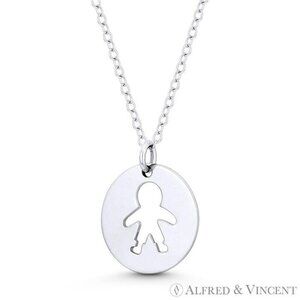 It's a Baby Boy! Motherhood Celebration Charm Pendant in .925 Sterling Silver